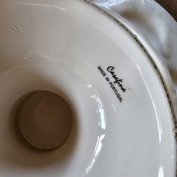 1970s Sculptural Majolica Lemon Hand Painted Cakestand Paltter made in Portugal - Picture 7 of 10